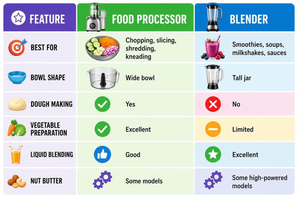Food Processor vs Blender: What's the Difference