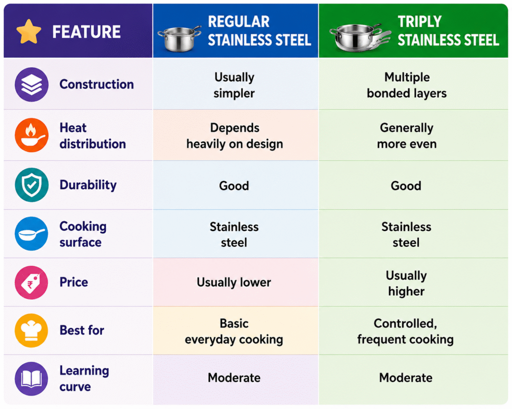 Quick comparison Stainless Steel Cookware
