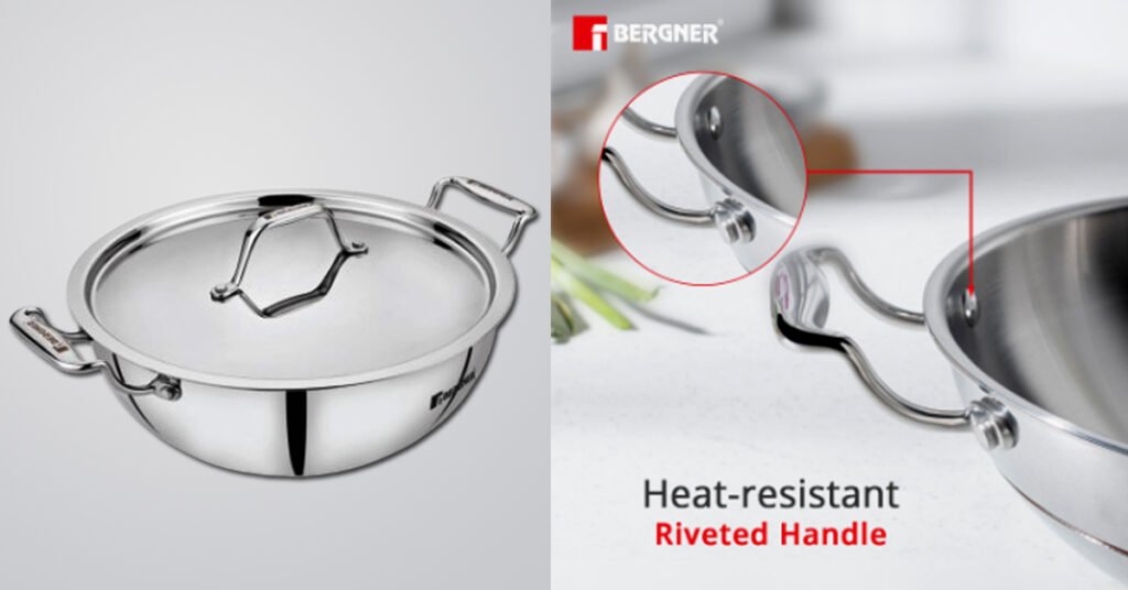 Bergner Argent Triply Stainless Steel Kadhai