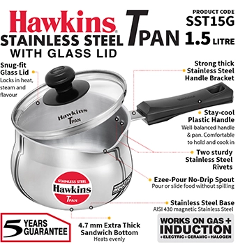 Hawkins Stainless Steel Induction Compatible TPan