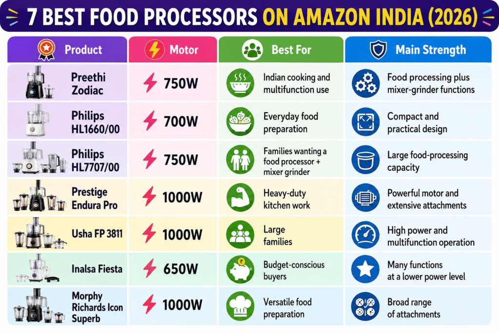 Quick Comparison: 7 Food Processors to Consider